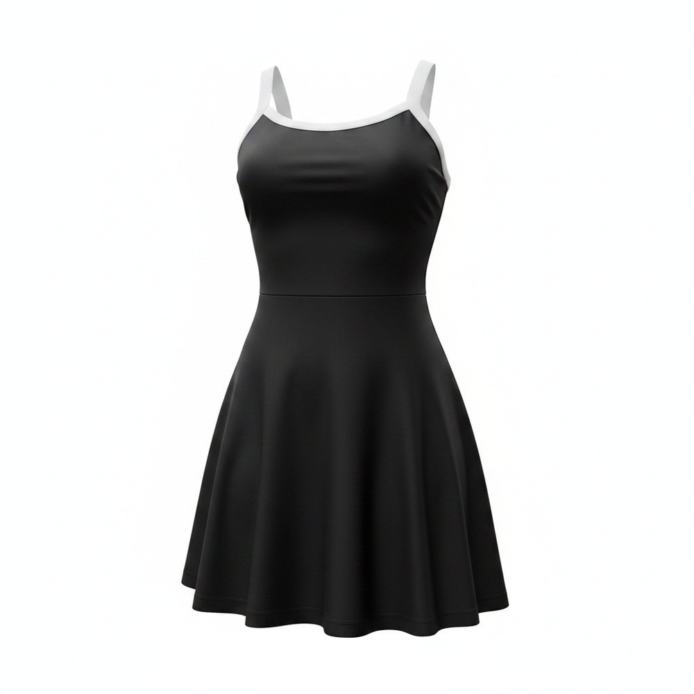 All That Jazz Womens L Black White Mini Dress 90s Y2K Mod Square Neck